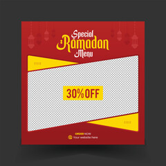 Ramadan Food Social Media Post Banner Template