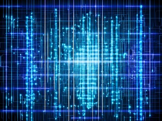 abstract technology blue background with growing lines. Abstract technology design with neon colors and grid lines. Representing chips, ai, machine learning, gpu, cpu, computer, internet, cloud, gpt 