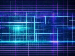 abstract technology blue background with growing lines. Abstract technology design with neon colors and grid lines. Representing chips, ai, machine learning, gpu, cpu, computer, internet, cloud, gpt 