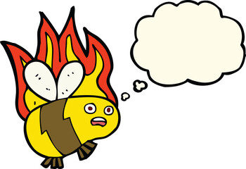 cartoon bee with thought bubble