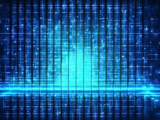 abstract technology blue background with growing lines. Abstract technology design with neon colors and grid lines. Representing chips, ai, machine learning, gpu, cpu, computer, internet, cloud, gpt 