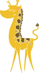flat color style cartoon giraffe