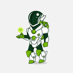 Vector an astronaut vector robot mascot in a hightech