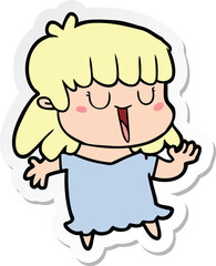 sticker of a cartoon woman