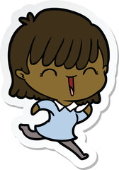 sticker of a cartoon woman