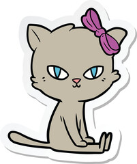 sticker of a cute cartoon cat