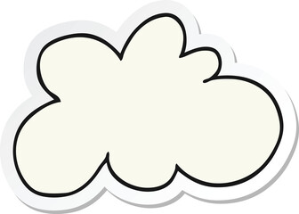 sticker of a cartoon decorative cloud symbol