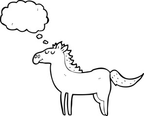 thought bubble cartoon horse