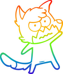 rainbow gradient line drawing cartoon annoyed fox
