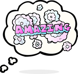 thought bubble cartoon amazing word