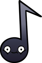 gradient shaded cartoon musical note