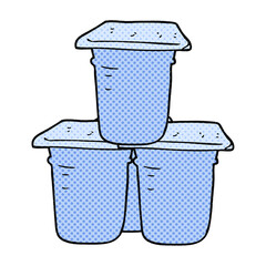 cartoon yogurt pots