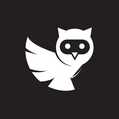 owl logo design vector image , logo bird owl vector , logo owl abstrct