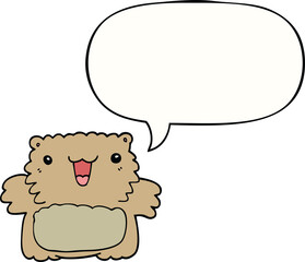 cartoon bear and speech bubble