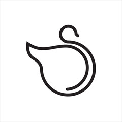 Fototapeta premium outline bird logo design vector image , logo line bird , logo line swan 