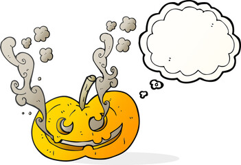 thought bubble cartoon halloween pumpkin