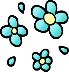 Fototapeta na wymiar cartoon doodle decorative flowers