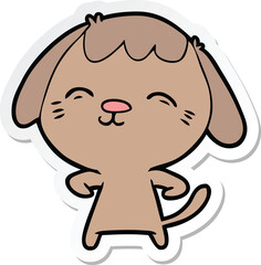 sticker of a happy cartoon dog
