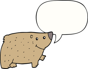 cartoon bear and speech bubble
