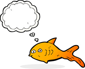 cartoon fish with thought bubble