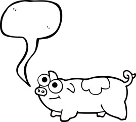 speech bubble cartoon pig