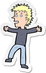 sticker of a cartoon happy man