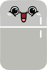 flat color retro cartoon fridge freezer