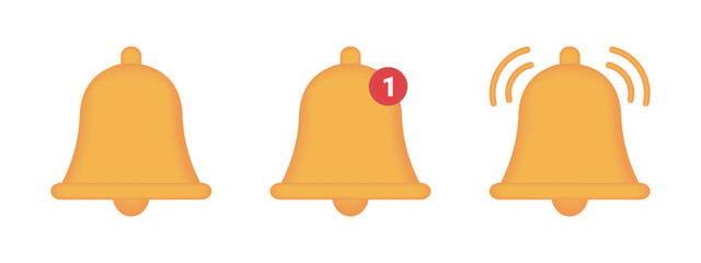 3d Notification Bell Icon Set