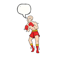 speech bubble textured cartoon boxer