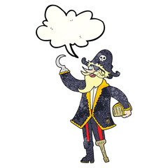speech bubble textured cartoon pirate captain