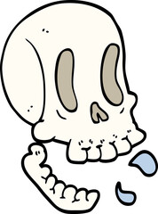 funny cartoon doodle skull