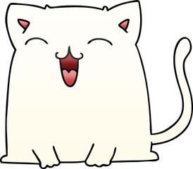 quirky gradient shaded cartoon cat