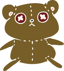 cartoon of a cute stiched up teddy bear