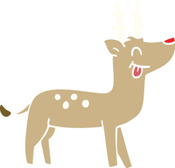 cartoon doodle happy reindeer