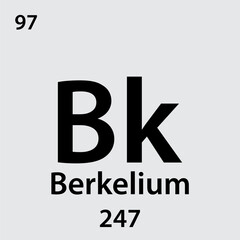 Berkelium element table periodic icon vector logo design template