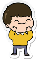 Obraz premium sticker of a cartoon happy boy
