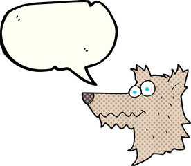 comic book speech bubble cartoon wolf head