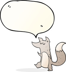 speech bubble cartoon little wolf