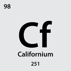 Californium element periodic table icon vector logo design template