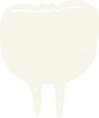 flat color style cartoon tooth