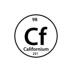 Californium element periodic table icon vector logo design template