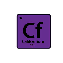 Californium element periodic table icon vector logo design template