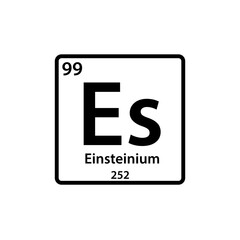Einsteinium element periodic table icon vector logo design template