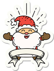 sticker of tattoo style happy santa claus christmas character