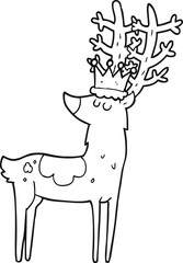 black and white cartoon stag king