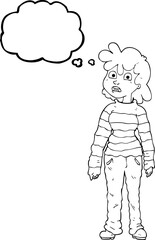 thought bubble cartoon teenager