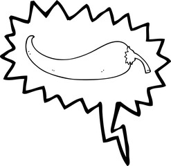 speech bubble cartoon chilli pepper