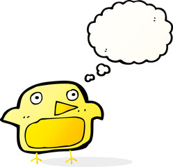 cartoon bird with thought bubble
