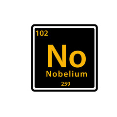 Nobelium element periodic table periodic icon vector logo design template