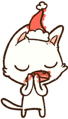 Christmas Cat Chalk Drawing